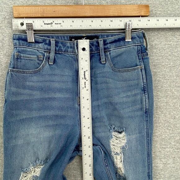 Hollister Jeans Women JR 5R W27 Distressed Ultra High Rise Mom Vintage Stretch - Picture 7 of 14